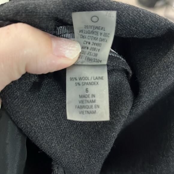 Elie Tahari Gray Mid Rise Wide Leg Dress Pants Striped Sides Size 6 - Picture 8 of 9